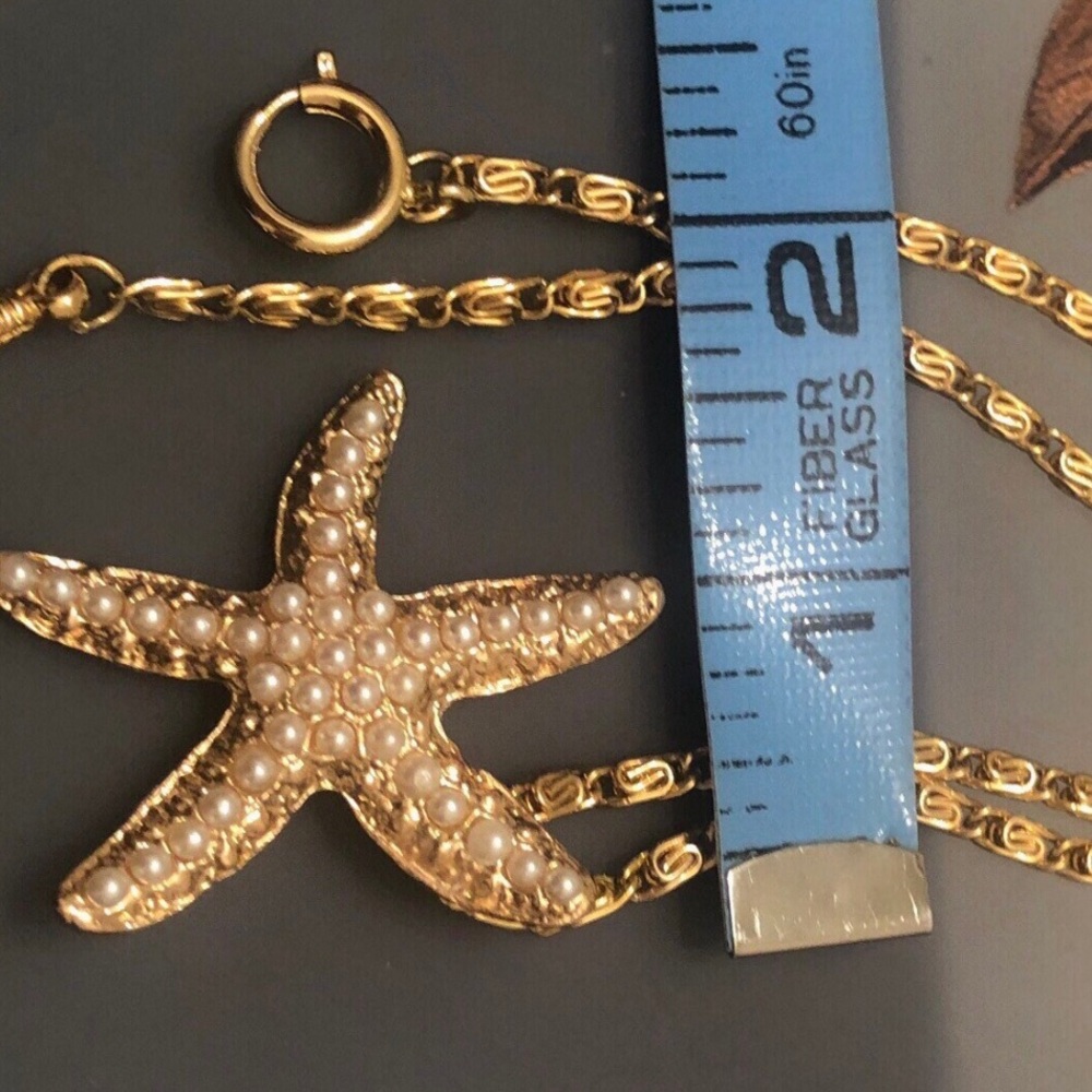 Starfish necklace fancy gold chain